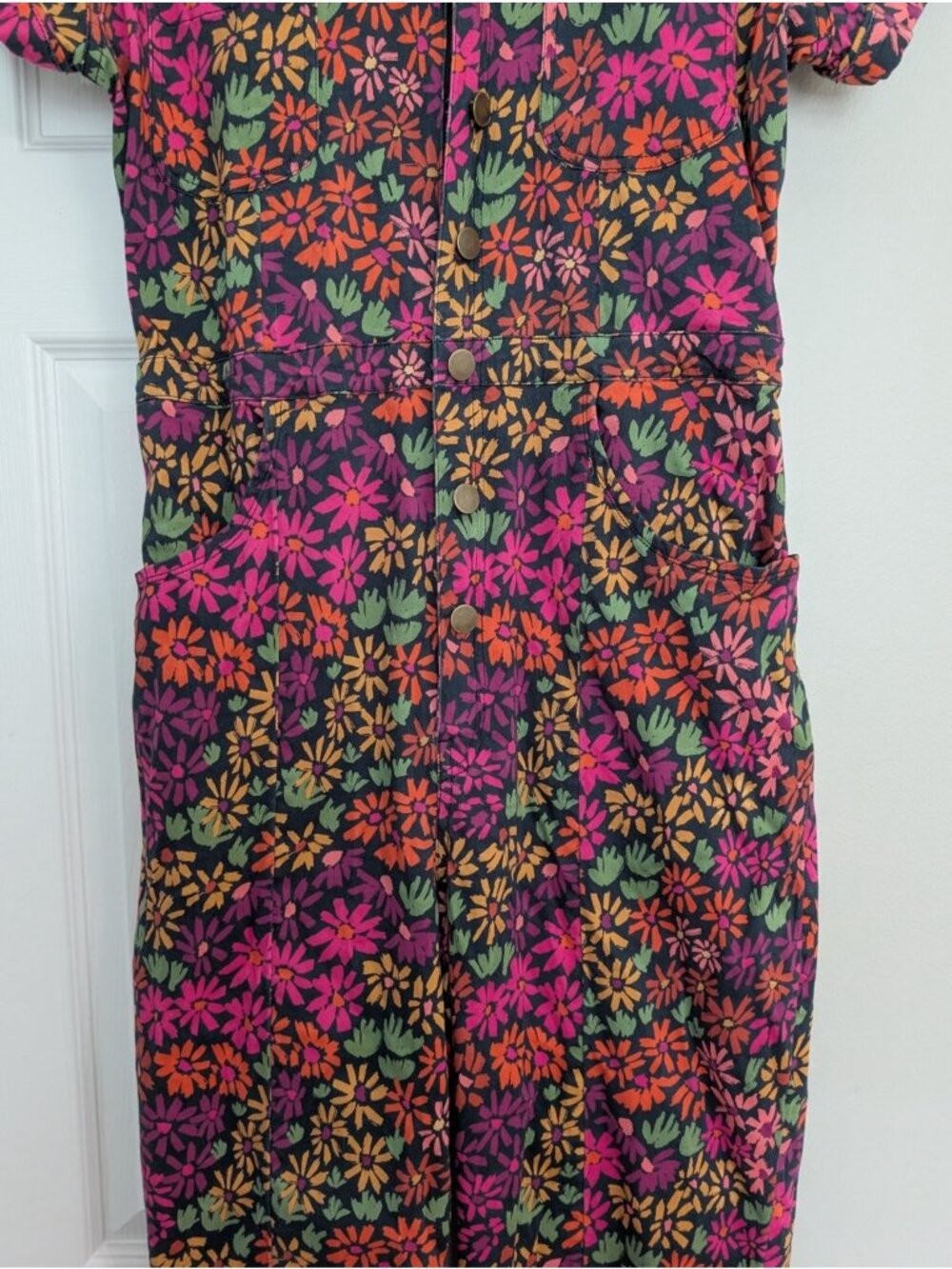 Mixed By Nasrin Hazy Daisy Classic Jumpsuit Full Zip Size L Maximalists - Picture 3 of 9